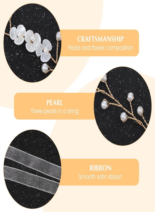MBAIYO 2Pcs Flower Girl Hair Accessory, Pearl Flower Girl Headpiece Adjustable Wedding Headband Head Crown for Women Girls Wedding Birthday Party First Communion - Image 4